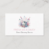 Schoonmaak Huis Clean Service Bloemen Visitekaartje (Voorkant)