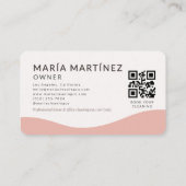 Schoonmaak Huis Roze QR Code Visitekaartje (Achterkant)