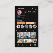 Schoonmaak Instagram Oranje huishoudster QR Visitekaartje (Voorkant)