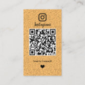 Schoonmaak Instagram Perzik Huishoudster QR Code Visitekaartje (Achterkant)