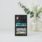 Schoonmaak Instagram Turquoise Huishoudster QR Visitekaartje (Staand voorkant)