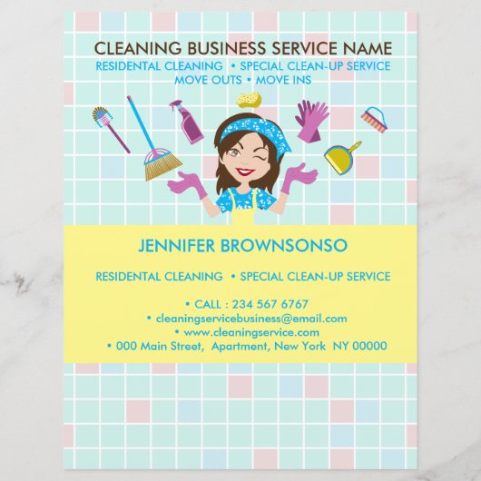 Schoonmaak Janitorial Tickets Adverteren Flyer (Achterkant)