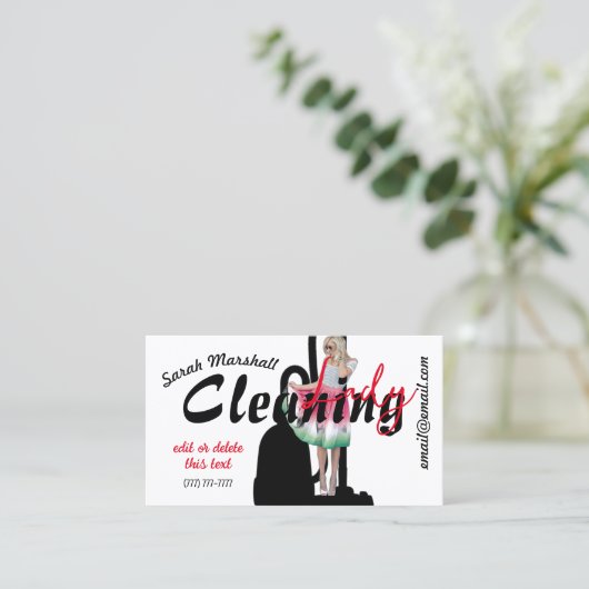 Schoonmaak Lady Visitekaartje (Staand voorkant)