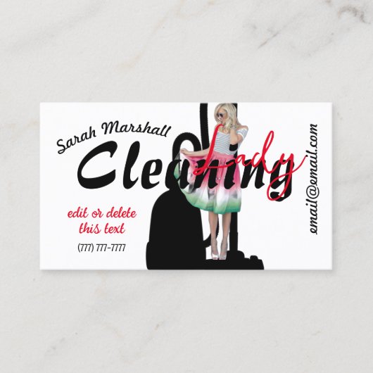 Schoonmaak Lady Visitekaartje (Voorkant)