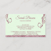 Schoonmaak Maid Janitorial sparkle Huishouden groe Klantenkaartje (Achterkant)