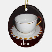 Schoonmaak- of vuile afwas voor wasmachine keramisch ornament (Links)