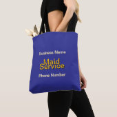 Schoonmaak Ondernemer Blauw Gepersonaliseerd Tote Bag (Dichtbij)