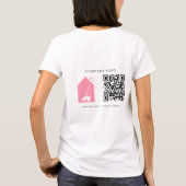 Schoonmaak Schoonmaakdienst Roze Logo QR Code Wit T-shirt (Achterkant)