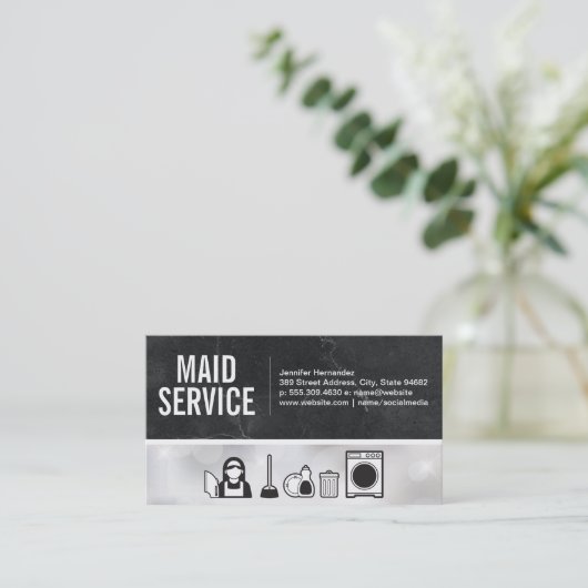 Schoonmaak | Schoonmaakdiensten Visitekaartje (Staand voorkant)