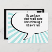 schoonmaak schoonmaakster grap briefkaart (Voorkant / Achterkant)
