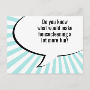 schoonmaak schoonmaakster grap briefkaart