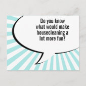 schoonmaak schoonmaakster grap briefkaart (Voorkant)