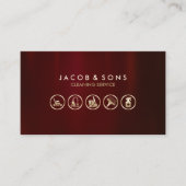 Schoonmaak Service Gouden Iconen Rood Metaal Textu Visitekaartje (Voorkant)