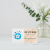 Schoonmaak Service | Huis zeepbellen logo Visitekaartje (Staand voorkant)