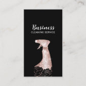 Schoonmaak Service Luxe Zwarte Bloemen Spray Clean Visitekaartje (Voorkant)