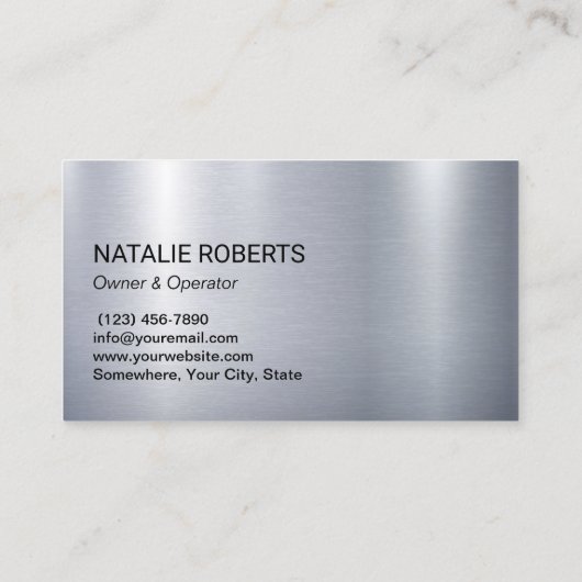 Schoonmaak Service Maid Housekeeping Modern Metaal Visitekaartje (Achterkant)