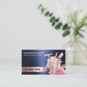 Schoonmaak Service Marine & Roos Goud Modern Flora Visitekaartje (Staand voorkant)