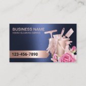 Schoonmaak Service Marine & Roos Goud Modern Flora Visitekaartje (Voorkant)