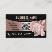 Schoonmaak Service Modern Roos Gold Housekeeping Visitekaartje (Voorkant)