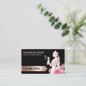 Schoonmaak Service Modern Roos Goud Maid Floral Visitekaartje (Staand voorkant)