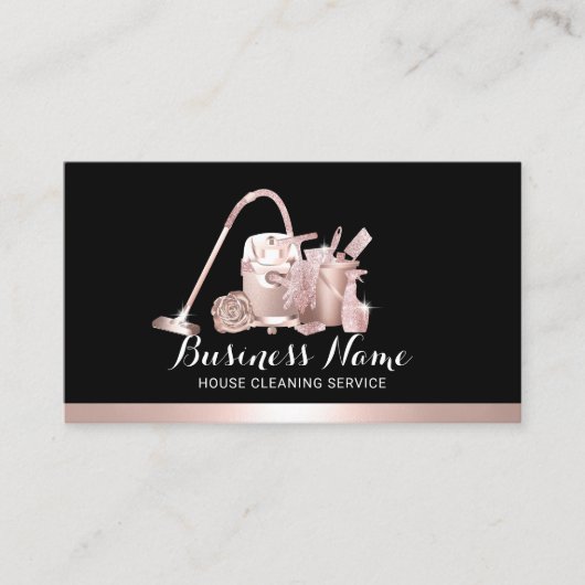 Schoonmaak Service Roos Gold Maid Housekeeping Visitekaartje (Voorkant)