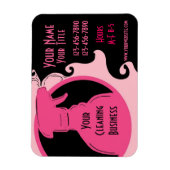 Schoonmaak Service roze verwijzing bedrijf MAGNET Magneet (Verticaal)