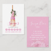 Schoonmaak Service Waterverf Roze bezem Klantenkaartje (Voorkant / Achterkant)