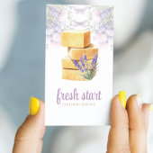 Schoonmaak Service Waterverf Zeep Lavendel Visitekaartje