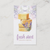 Schoonmaak Service Waterverf Zeep Lavendel Visitekaartje (Voorkant)