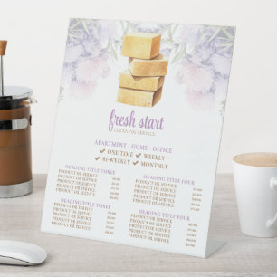 Schoonmaak Service Waterverf Zeep prijslijst Reclamebord Met Voetstuk