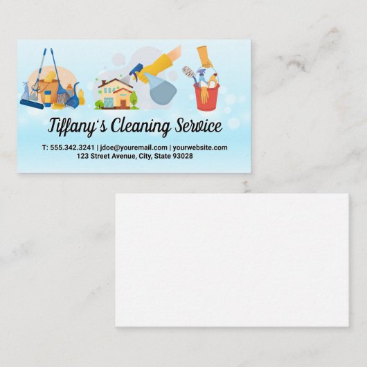 Schoonmaak Services | Bubbles Visitekaartje (Voorkant / Achterkant)