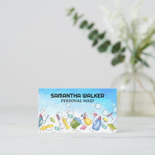 Schoonmaak Toolkit | Zeep Schoonmaak Bubbles Visitekaartje (Staand voorkant)