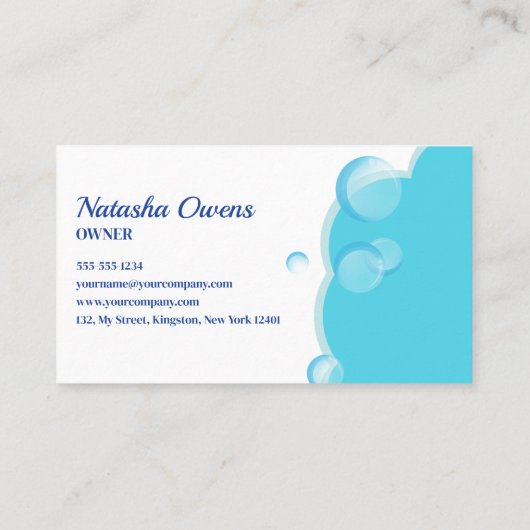 Schoonmaak van blauwe huizen Huishoudelijke verzor Visitekaartje (Achterkant)