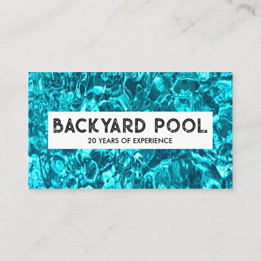Schoonmaak van de zwempool-bouwcontractant visitekaartje (Achterkant)