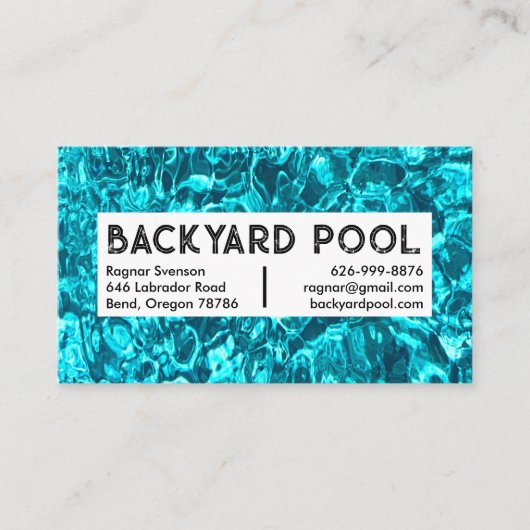Schoonmaak van de zwempool-bouwcontractant visitekaartje (Voorkant)