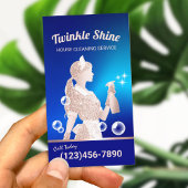 Schoonmaak van het huis Service Blue Maid Housekee Visitekaartje