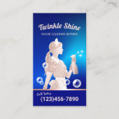 Schoonmaak van het huis Service Blue Maid Housekee Visitekaartje (Voorkant)