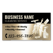 Schoonmaak van het huis Service Gold Glitter House Magnetisch Visitekaartje (Voorkant)