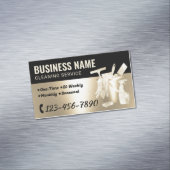 Schoonmaak van het huis Service Gold Glitter House Magnetisch Visitekaartje (Voorbeeld)