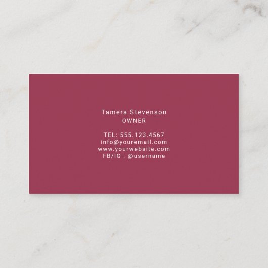 Schoonmaak van huizen Natuurlijke Bloemen Visitekaartje (Achterkant)