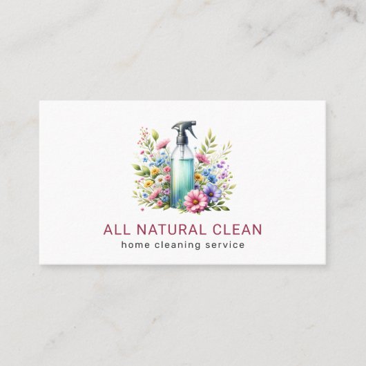 Schoonmaak van huizen Natuurlijke Bloemen Visitekaartje (Voorkant)