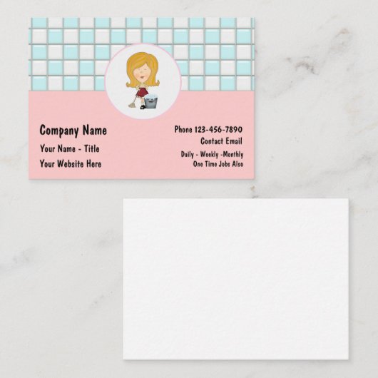 Schoonmaak Visitekaartjes groot (Voorkant / Achterkant)