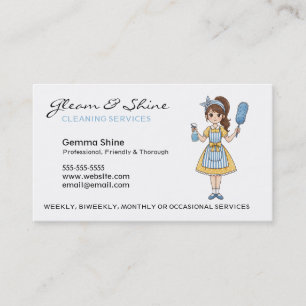 Schoonmaak Visitekaartjes - Schattigee Brunette Ca