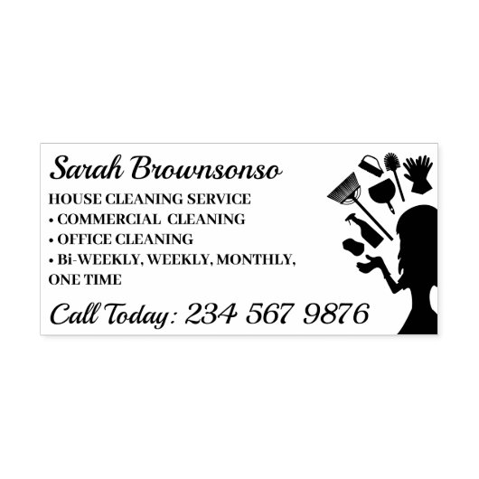 Schoonmaak zwart Elegant Zelfinktende Stempel (Design)