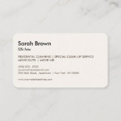 Schoonmaakapparaat voor vacuümreinigers visitekaartje (Achterkant)