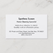 Schoonmaakapparaten maken een lol spons visitekaartje (Achterkant)