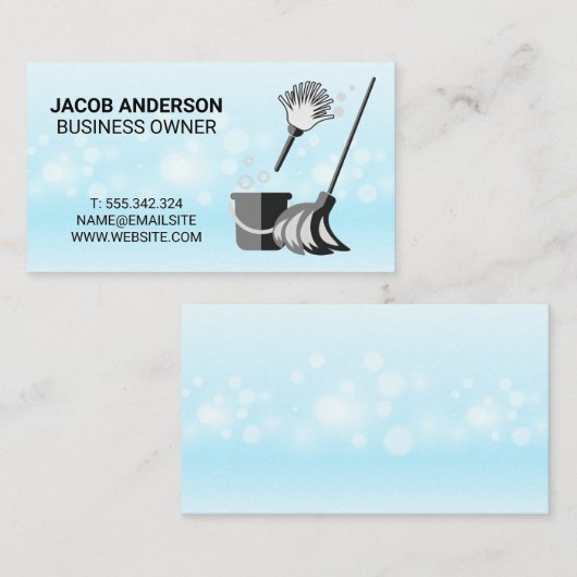 Schoonmaakartikelen | Sparkle Bubbles Visitekaartje (Voorkant / Achterkant)