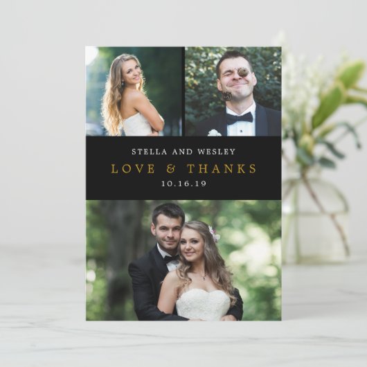 Schoonmaakbare KLEUR Foto bedankt kaart (Staand voorkant)