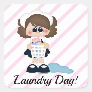 Schoonmaakbare laudry Day Stripe Planner Sticker