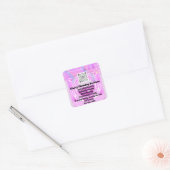 Schoonmaakbare portier QRCode Logo Drips Pinky Vierkante Sticker (Envelop)